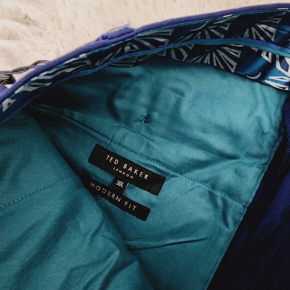 NEW Ted Baker Castlet Debonair Plain Suit Trouser Blue Pant Men's Size 30 Long - Picture 6 of 12